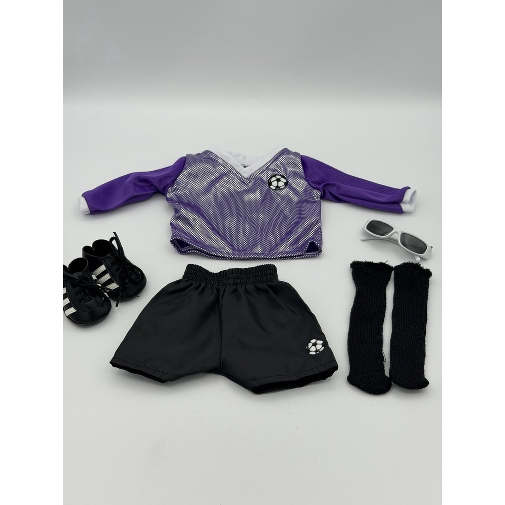 Sophia's 6 Pc Soccer Uniform Set for 18" American Girl Doll Jersey Cleats Socks
